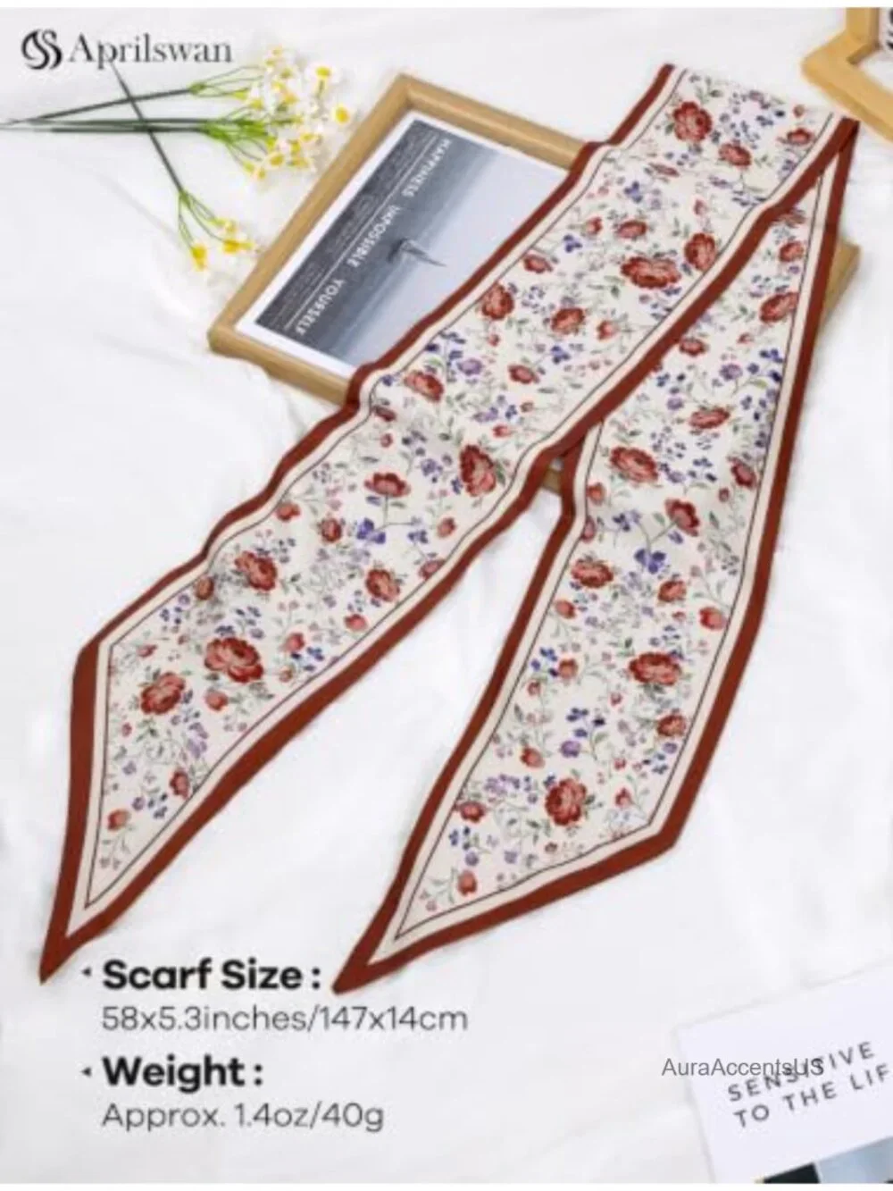 Silk Hair Scarf Satin Fashion Scarf Versatile Styling Skinny Scarf